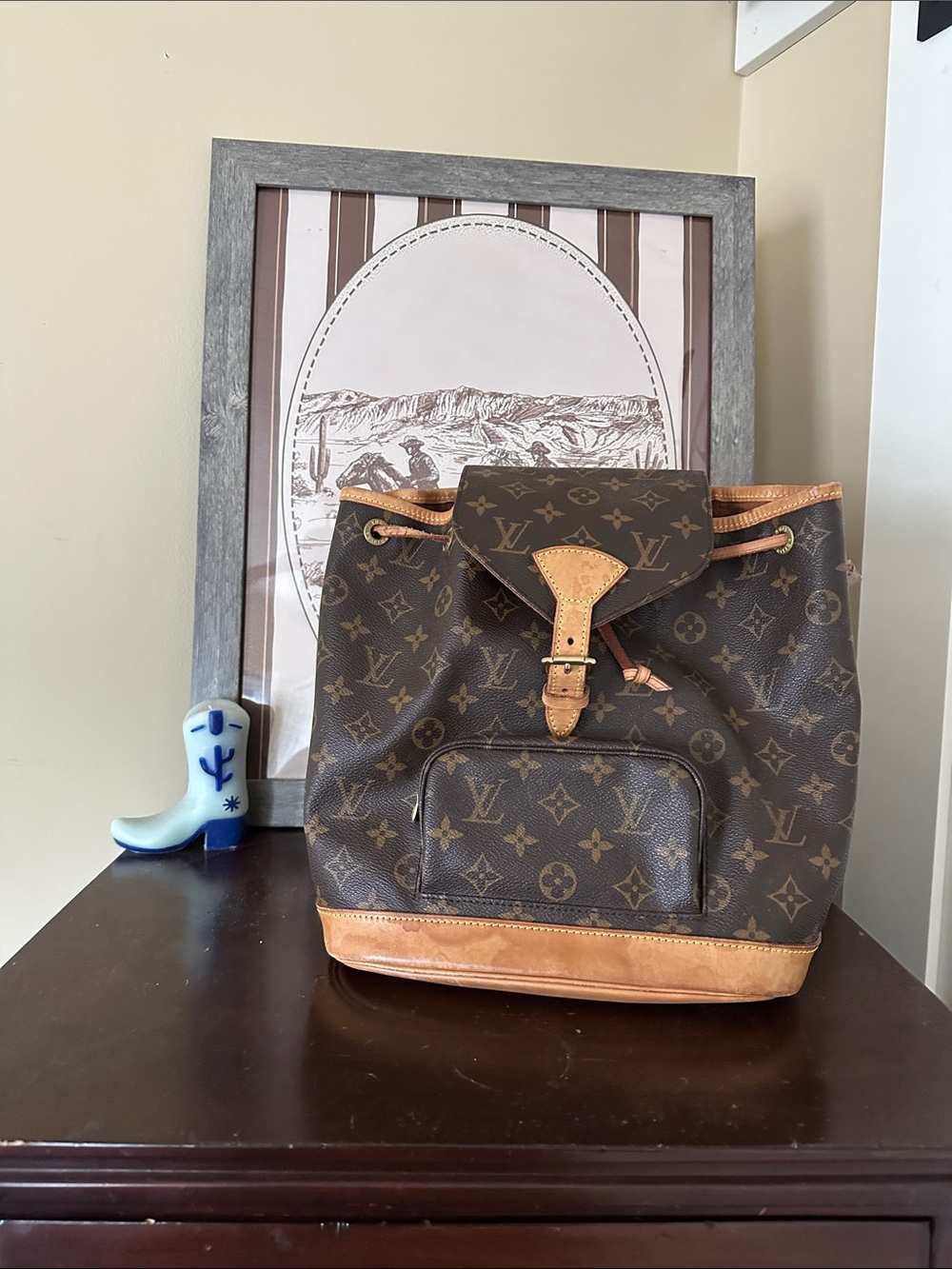 Louis Vuitton Brown Monogram Drawstring Backpack